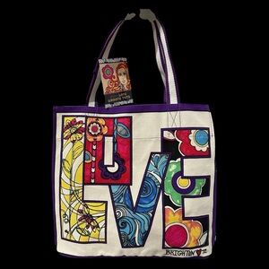 Brighton Tote Love Groove II Tote Boho Brighton Tote Canvas Bag Large Bag NWT